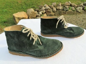 Nos Vintage 1970s Levis Americas Original Shoe Green Suede Leather Boots Rubber - Picture 1 of 10