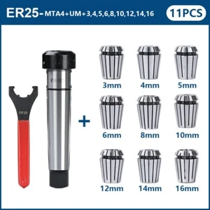 Pattern taper handle # 4 milling machine handle +9pc ER25-3mm~16mm Collect Chuck - Picture 1 of 6
