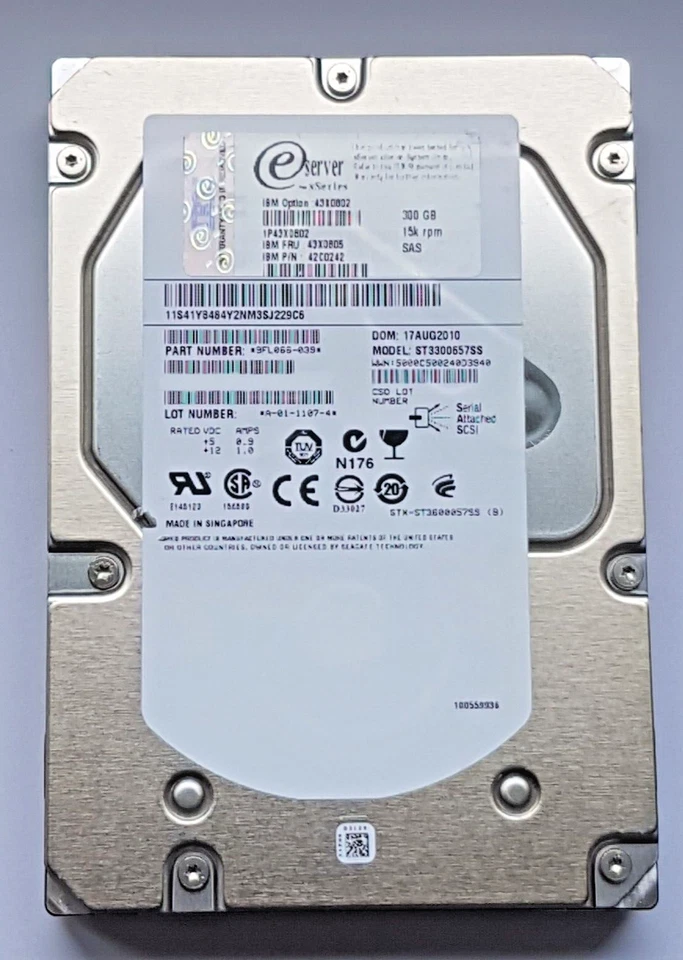 300 GB SAS IBM XSeries 43X0802 ST3300657SS 15000RPM HDD 3.5" Internal Hard Drive - Image 1 of 1