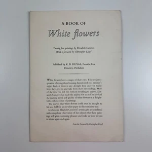 Prospectus for A Book of White Flowers by Elizabeth Cameron K.D. Duval 1980 - Picture 1 of 10