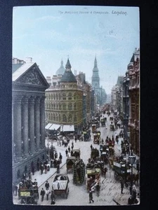 London THE MANSION HOUSE & CHEAPSIDE Adverts LIPTON TEA & NESTLES c1904 Postcard - Picture 1 of 4