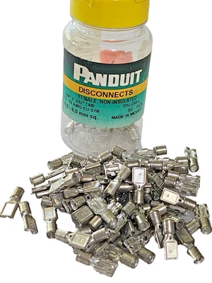 (Pack 50) Panduit Female Disconnect, Non-Insulated 12 - 10 AWG, .250" x .032"Tab - Image 1 of 4