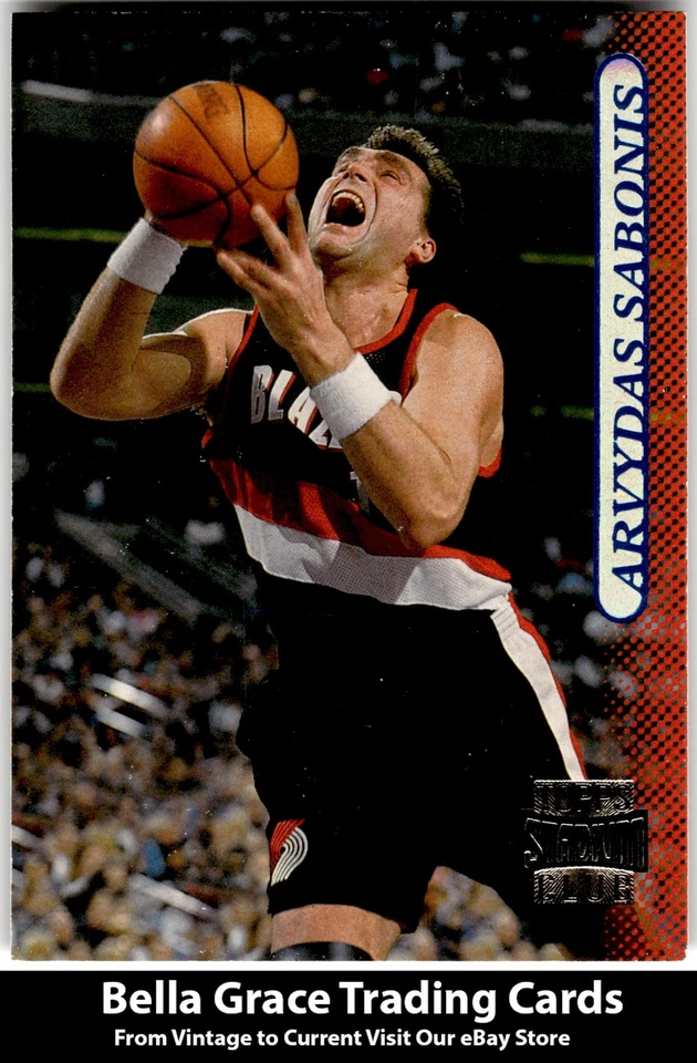 1996-97 Stadium Club Arvydas Sabonis #33 Portland Trail Blazers NBA Basketball - Image 1 of 2