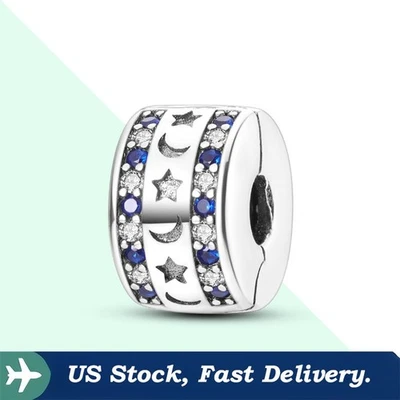 KUNSIR 925 Sterling Silver Clip Charm Bead For Bracelet Lock Stopper Spacer Bead - Image 1 of 4