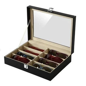 Caja organizadora de 8 ranuras para gafas de sol cajón de almacenamiento para mujeres hombres exhibición de gafas... - Imagen 1 de 7