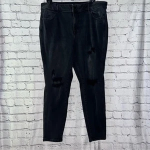 Maurice's Damen Übergröße schwarz High Rise Distressed Skinny Jeans Größe 20W - Bild 1 von 5