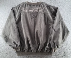 Legendary Whitetails Windbreaker Mens Large Green Graphic Deer Pullover Lined - Picture 1 of 12