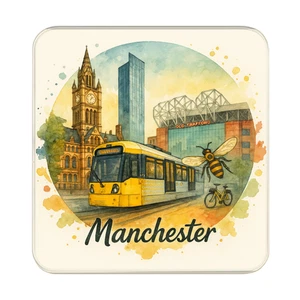 Manchester, England UK Kühlschrankmagnet: Niedliches handgefertigtes Reise-Souvenir-Geschenk - Bild 1 von 6