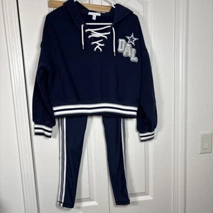 Dallas Cowboys WEAR by Erin Andrews Damen Schnür Hoodie Leggings Set S/M Navy - Bild 1 von 19