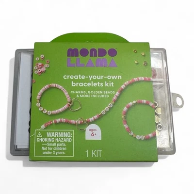 Mondo Llama Pony Bead Set 450 Beads New In Box: Pink, White, Red + Heart Charms - Image 1 of 3