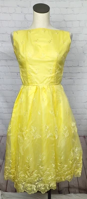 Винтажное платье 50-х с трапециевидной вышивкой других производителей нарядная фея деревенский клуб размер XS - Изображение 1 из 4