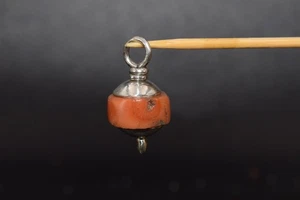 UNDED antike PERLE KORALLE mediterran Silber Amulett TIBET Vintage Anhänger Handarbeit - Bild 1 von 20