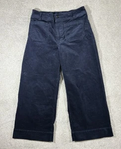 Anthropologie Maeve The Colette Pants Womens 32 Blue Corduroy Stretch Wide Leg - Picture 1 of 11