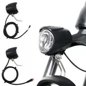 Headlight For Electric Bicycle Ebike Led Light E Bike Front Light Black - Picture 1 of 14