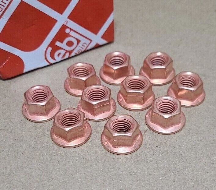 10x Febi Bilstein Kupfermutter Kupfermuttern M8 SW12 M8x1,25 Für Audi Bmw Vw  - Bild 1 von 1