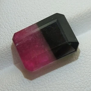 Natural Bi Color tourmaline cabochon - untreated multi color gem 8.05 CTS - Picture 1 of 15