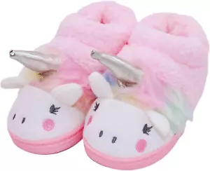 Girls Unicorn Slippers Toddler Girls Slippers Warm Comfortable Anti-Slip House S - Picture 1 of 12