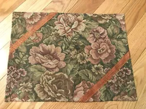Alfombrillas, tapiz flores bronceadas y marrones, borde de cinta, nuevo 13 x 17, nuevo - Imagen 1 de 5