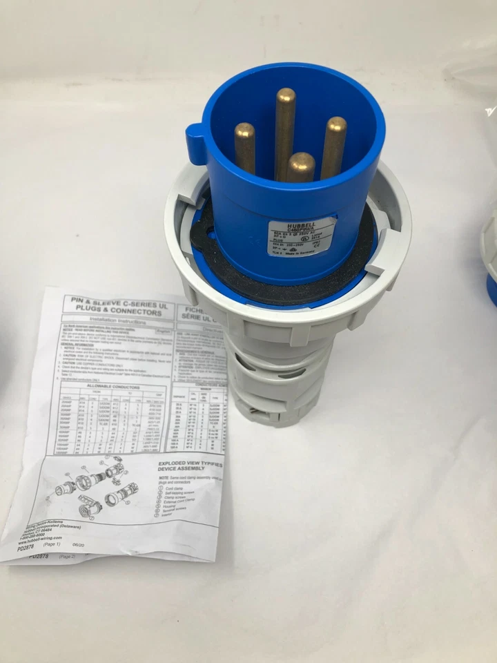 Hubbell C460P9WA 60/63A 125/250VAC Hubbell-PRO C-Series Watertight Plug - Image 1 of 4