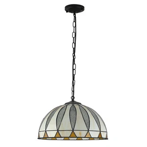 Tiffany Style Vintage Stained Glass Pendant Lamp Ceiling Fixture Hanging Light - Picture 1 of 16