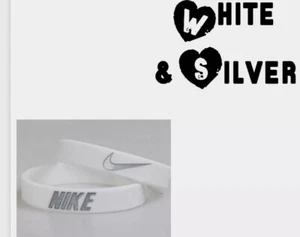 Nike Baller Band Silikon Gummi Armband weiß silber Serie AF1 BESTBEWERTET ️ - Bild 1 von 4