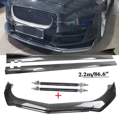 For Jaguar XE XJ XJL Carbon Fiber Front Bumper Lip Spoiler Side Skirt Body Kits Foto 1 de 4