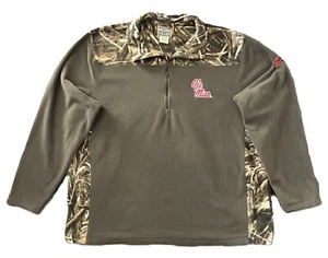 Drake Waterfowl Systems Fleece Jacket Men's 3XL Camo 1/4 Zip Pullover Ole Miss - Picture 1 of 13