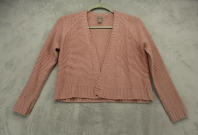 Suéter Charlotte Russe Para Mujer Pequeño Rosa Claro Acrílico Tejido Apretado Cárdigan Foto 1 de 4