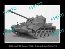OLD 8x6 HISTORIC PHOTO WWII BRITISH MILITARY CRUISER COMET TANK c1940
