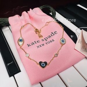 NWT Kate ks Spade Evil Eye Charm Anklet Bracelet Gold Tone w/ Dust Bag