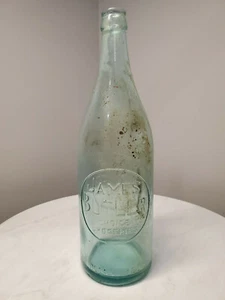 JAMES BUTLER Choice Groceries 28 Oz Blue Tinged Bottle C. 1882 New York Merchant - Picture 1 of 7