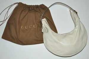 Gucci AUTHENTIC Small Ivory Leather Purse Handbag Style C1270176 Zip Close ITALY - Picture 1 of 12