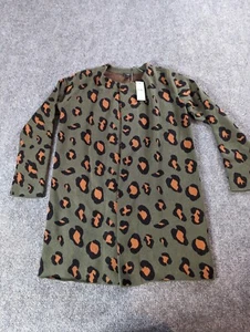 Ann Taylor Open Front Cardigan Green Cheetah Print Size S/P  - Picture 1 of 11