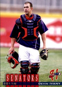 2011 Harrisburg Senators Grandstand #9 Devin Ivany Fort Lauderdale Florida Card