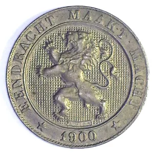 BELGIUM 1900 5 CENTIMES FLEMISH LEGEND (KM#41) UNCIRCULATED - Foto 1 di 2
