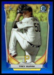 2014 Bowman Chrome Prospects Blue Refractor Trey Supak 390/399 Pittsburgh