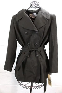 OLEG CASSINI Chic Classic Brown Belted Button Front Blazer Jacket 12 NWT - Picture 1 of 7