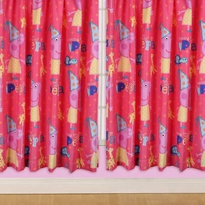 Personaje Peppa Pig Funfair 66"" x 54"" Listo Lápiz Cortinas Plisadas Hechas - Imagen 1 de 1