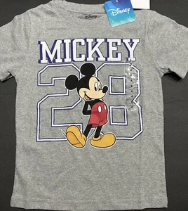 Disney Mickey Mouse T Shirt Boys Youth Size 4 Gray Short Sleeve Crew Neck NWT - Picture 1 of 5
