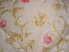 18-1/2Y Mullberry FD252 Gilded Peony Linen Handprinted Floral Upholstery Fabric
