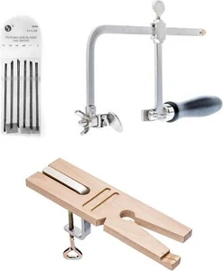 3-in-1 Jeweler's Saw Set with Frame, 144 Blades & Bench Pin Clamp - Picture 1 of 8