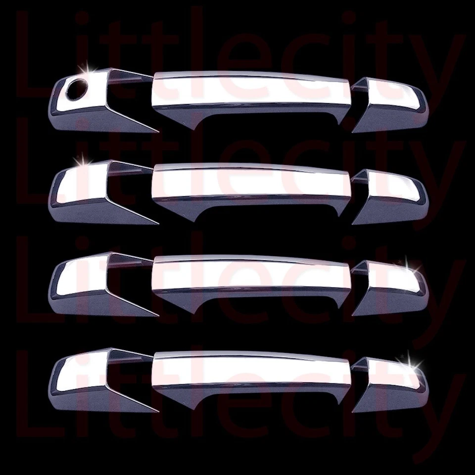 FOR 2007 2008 2009 2010 2011 2012 CADILLAC ESCALADE CHROME 4 DOOR HANDLE COVERS - Image 1 of 1