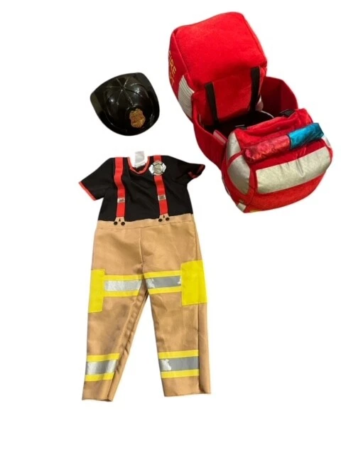 Mono de bombero Target con sombrero y disfraz de camión de bomberos portátil "I Want To Be" Foto 1 de 4