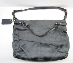 Coach Signature Satin 14144 Brooke Handtasche grau Logo mit blauem Futter - Bild 1 von 12