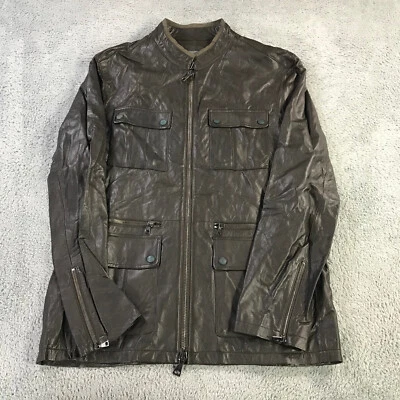 Chaqueta Colección John Varvatos Para Hombre 52 Cremallera Completa Motociclista Piel de Cordero $2398 Informal Foto 1 de 4