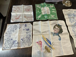 Seltene Menge 5 Vintage Seide Taschentücher - Bild 1 von 7