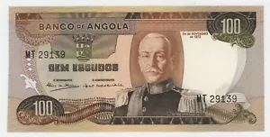 Angola 100 Escudos 24-11-1972 Pick 101 UNC Uncirculated Banknote - Picture 1 of 2