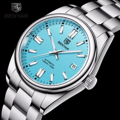 Reloj mecánico automático Seagull ST6 Seagull 100M impermeable azul cielo Benyar para hombre Foto 1 de 4