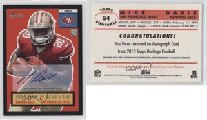 2015 Topps Heritage Black Auto /56 Mike Davis #54 Rookie Auto RC
