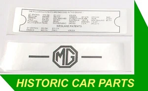 MGB Roadster & MGBGT 1962-80 - ROCKER BOX COVER "MG & PATENT" DECAL 18GB - Picture 1 of 1